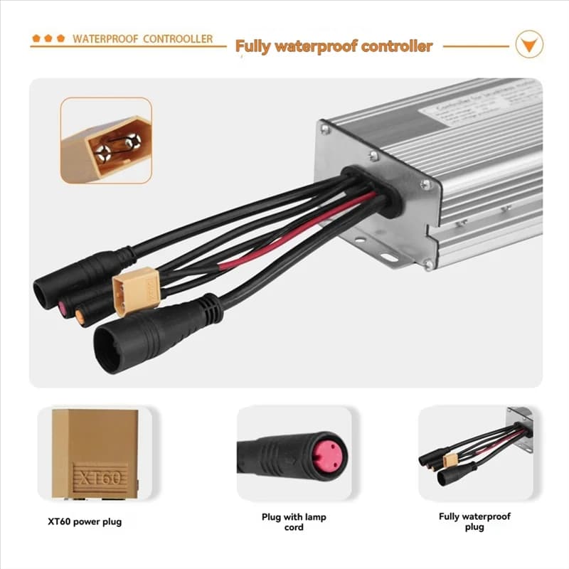 Y67A-Controller per bicicletta elettrica con cavo leggero 1T5 KT-15A Controller per onda sinusoidale impermeabile Accessorio essenziale per bici elettrica
