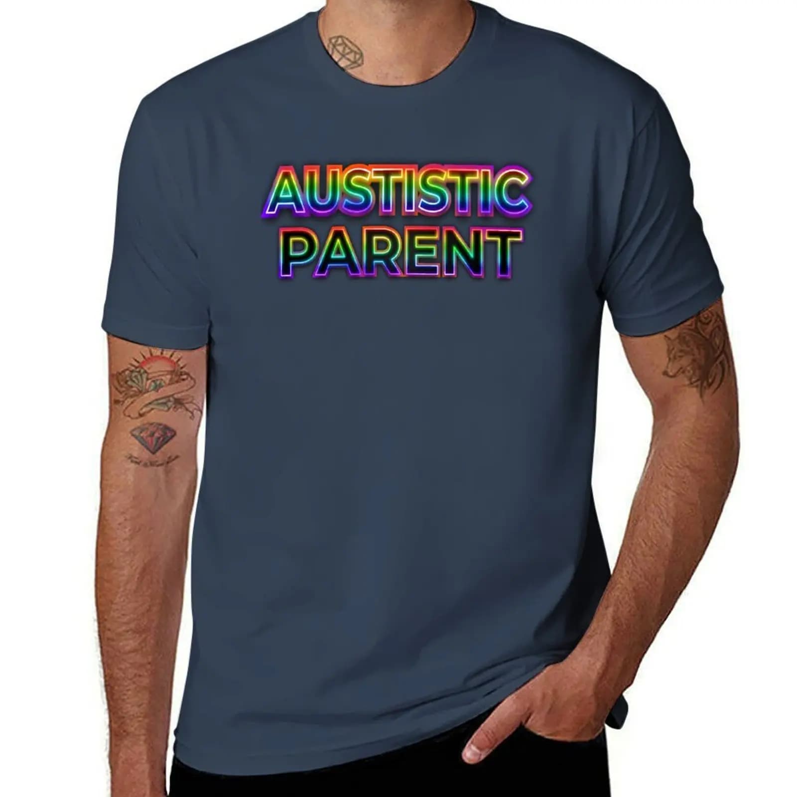 T-shirt scura per genitori autistici, T-shirt sportiva per uomo