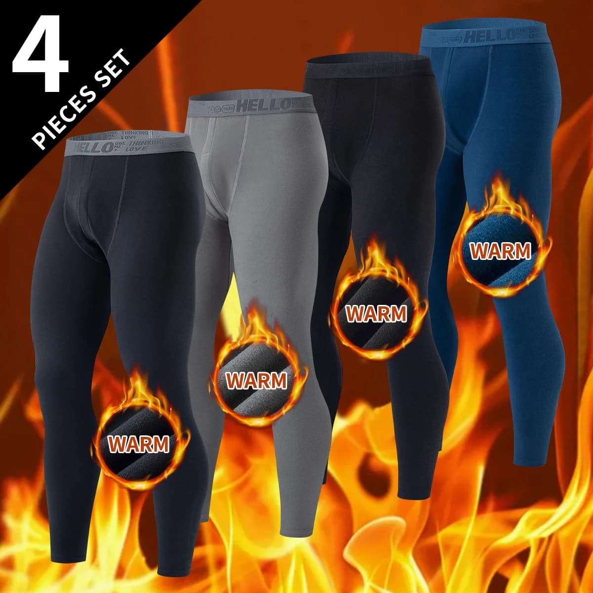 1/3/4 pezzi autunno e inverno pantaloni caldi tinta unita da uomo pantaloni autunnali sottili pantaloni comodi inverno da uomo taglie forti 5XL leggings