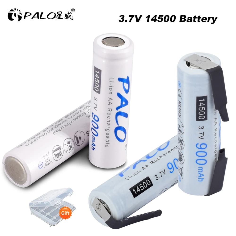 14500 lithium-ion batteries from 3.7V 900mAh Rechargeable AA Battery with welding tabs for Philips Braun toothbrush electric razor