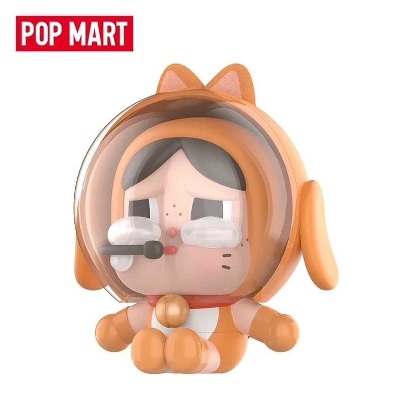POP MART Crybaby SPACE CAT ARANCIONE Figura anime Scatola cieca autentica Guess Bag Decorazione del desktop Modello carino Regalo Ragazza Giocattoli Anime