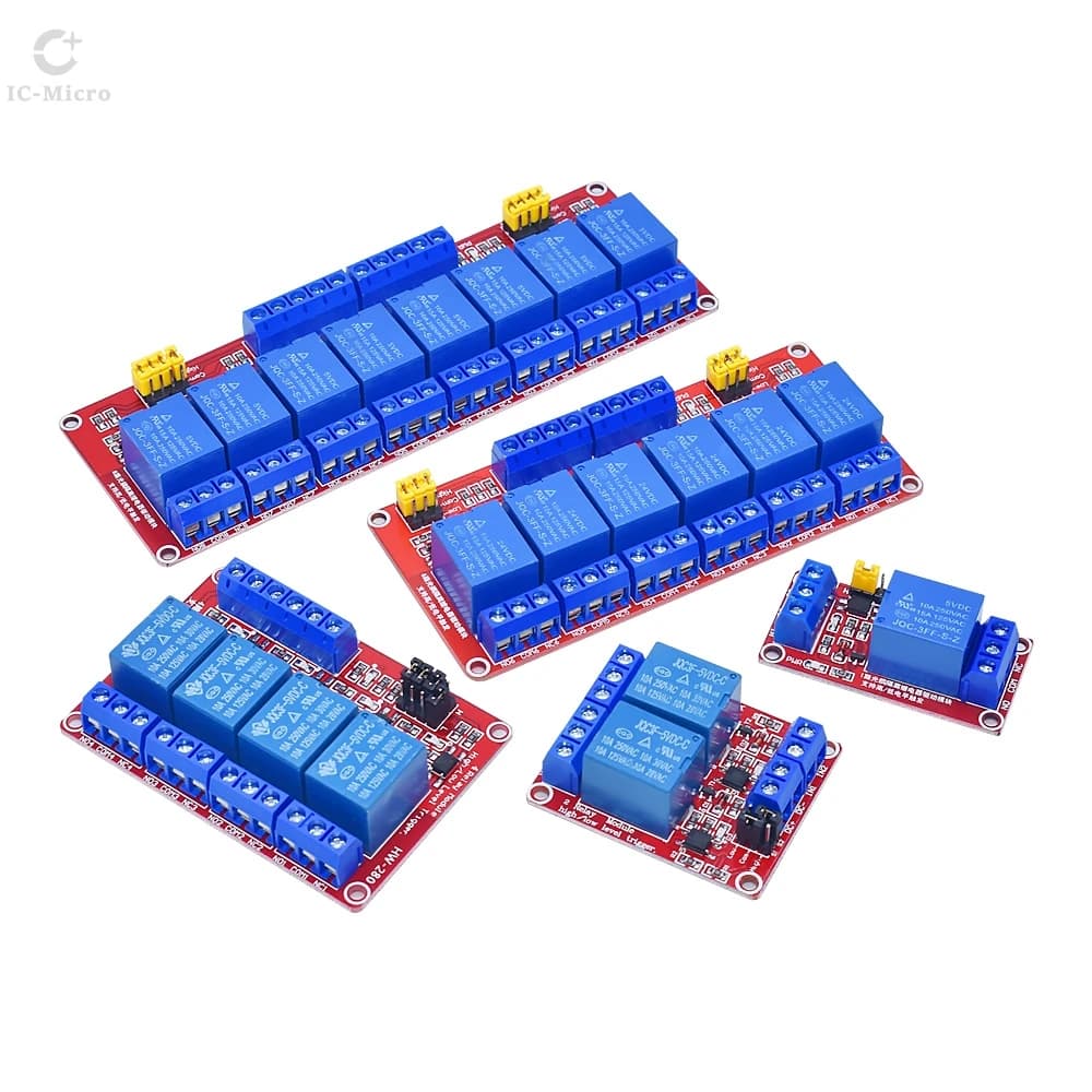 1 2 6 4 8 channels 5V 12V 24V module relay shield card with support optical coupler high and low level trigger for Arduino XCW