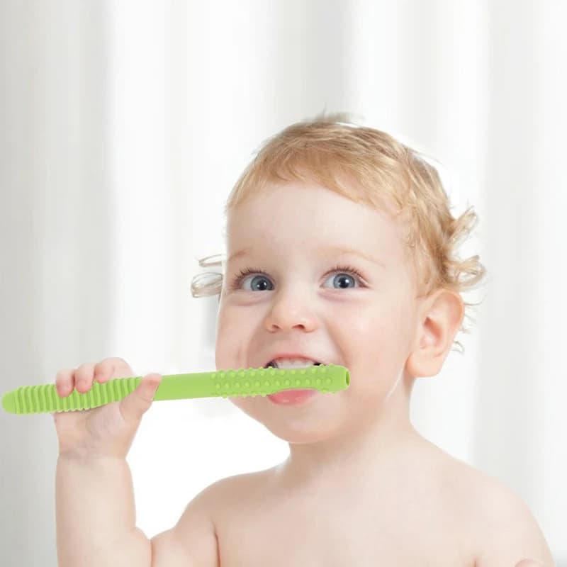 Massaggiatore Dentale per Bambini con Tubo per la Fonetica, Massaggiatore Molare Cavo, Giocattolo per la Dentizione con Manico per l'Allenamento Muscolare Orale