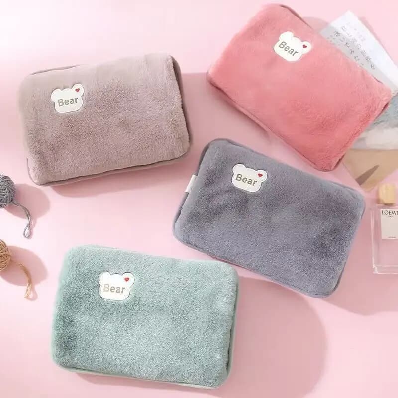 Electric Hot Water Bag Reusable Hot Water Bottle in Plush European Spine Refilling Water Bags Heating Water Bags Winter Hot Hand Pocket
