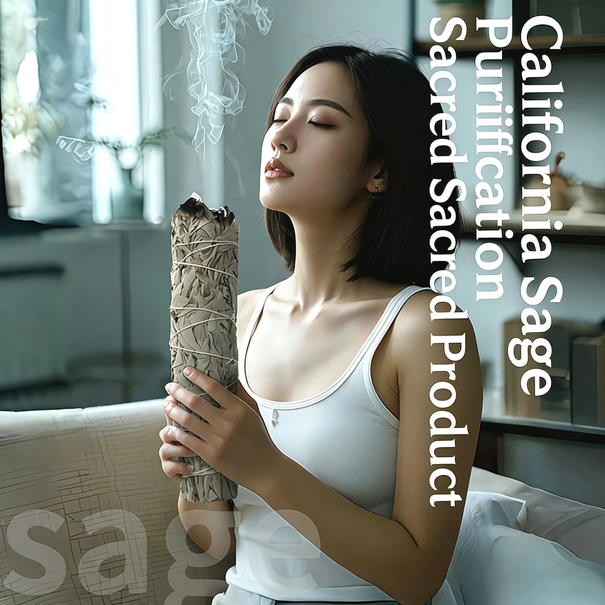 California Smudge Stick Wand for Spiritual Incense Sticks, White Sage Bundle, Burning Aromatherapy, Energy Cleansing Bundles