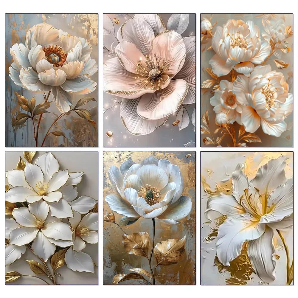 Pittura diamante 5D fai da te fiore bianco rosa pieno quadrato/rotondo mosaico ricamo punto croce kit decorazione della casa regali