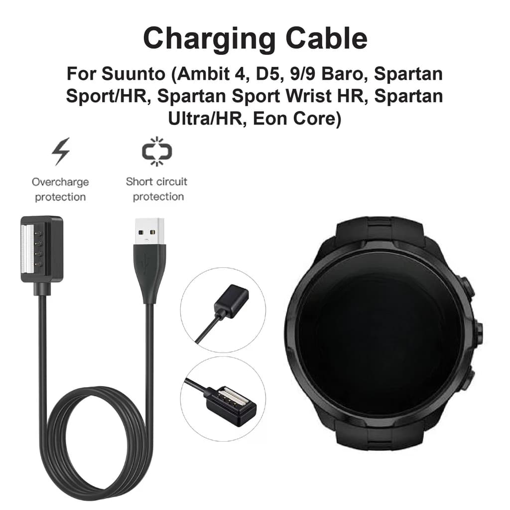 For Suunto 9/Spartan Sport Inch HR/Spartan Ultra/D6 Charger USB Charger Smart Watch Charging Cable Replacement Charge