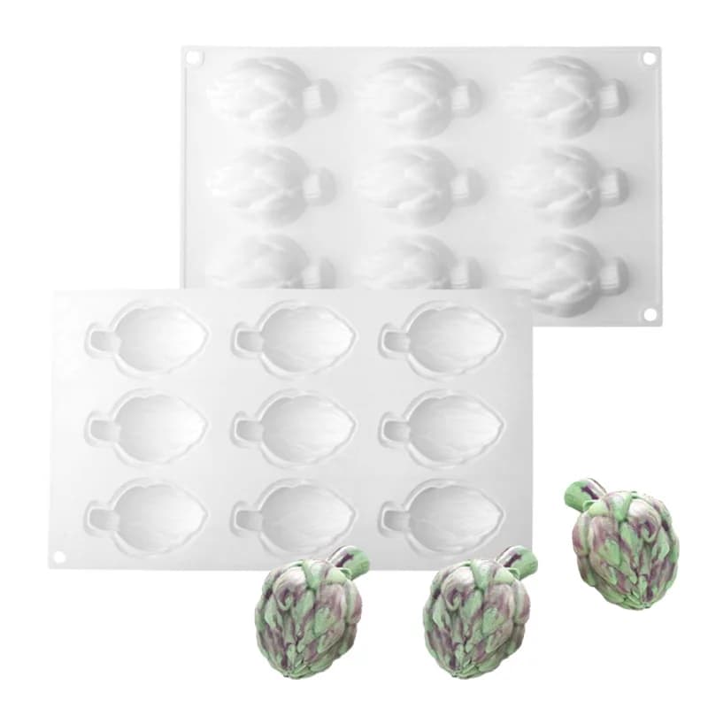 Stampo per torta in silicone a 9 celle melanzane, mousse al cioccolato, gelato, gelatina, budino, dessert, strumento per decorare la padella