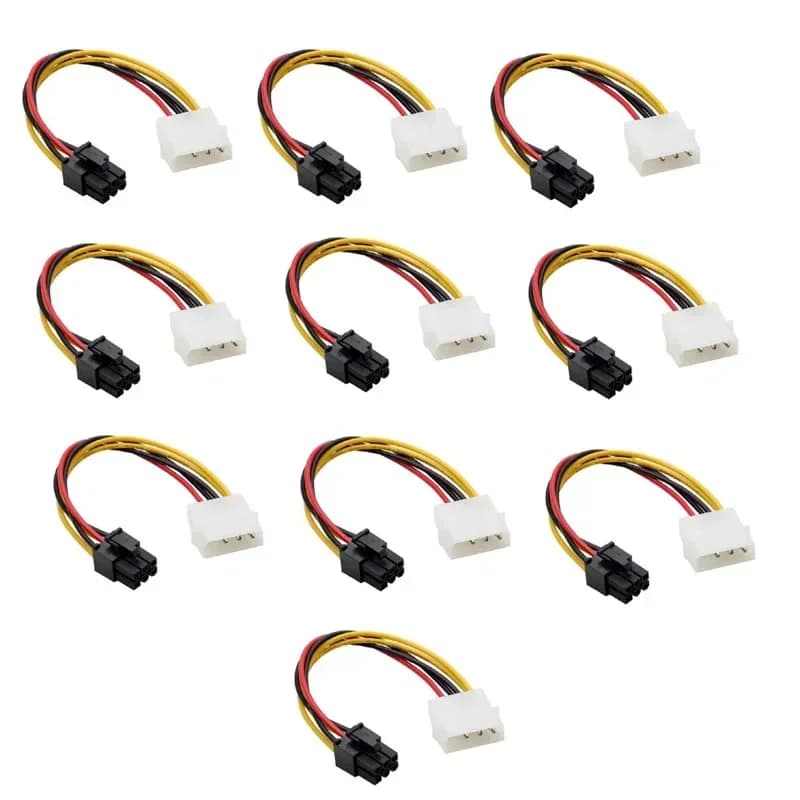 Lotto 10 PZ Banggood 4 Pin Molex a 6 Pin PCI-Express PCIE Scheda Video Convertitore di Alimentazione Cavo Adattatore Accessori Per Computer PC
