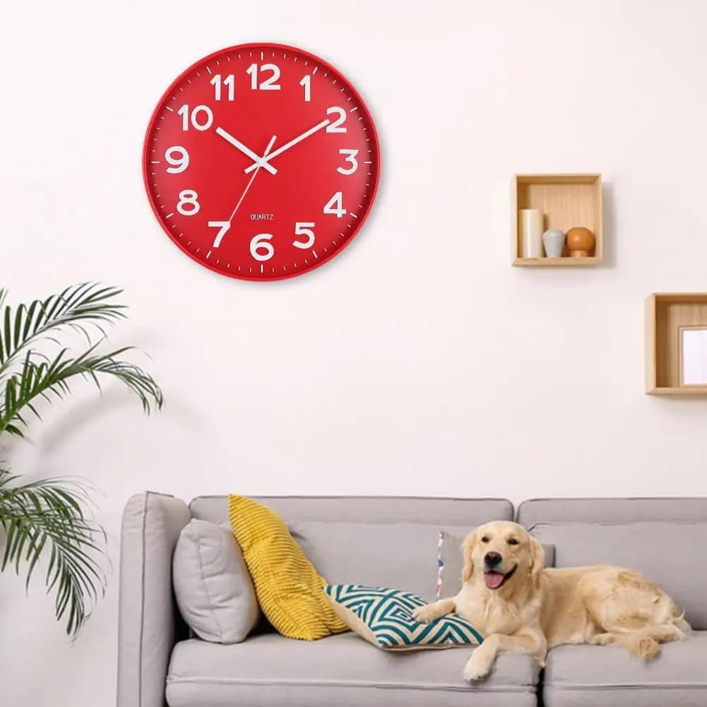 12 inch high precision battery wall clock easy to read silent quartz watch without ticking wall decoration
