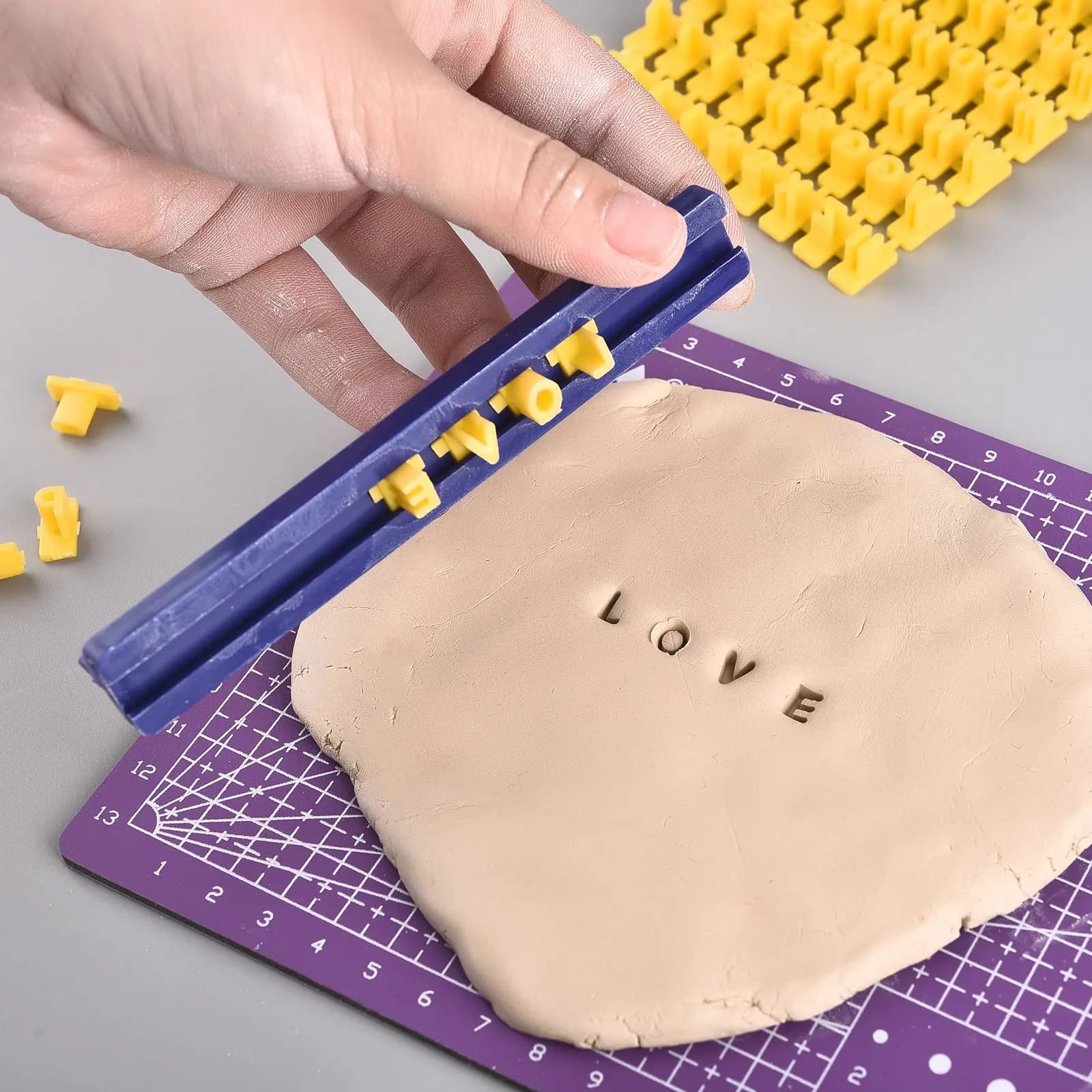 1 Set Ceramic Art Alphabet Number Letters Polymer Clay Stamping Stamps Embossing Die Seals DIY Embossing Clay Tools