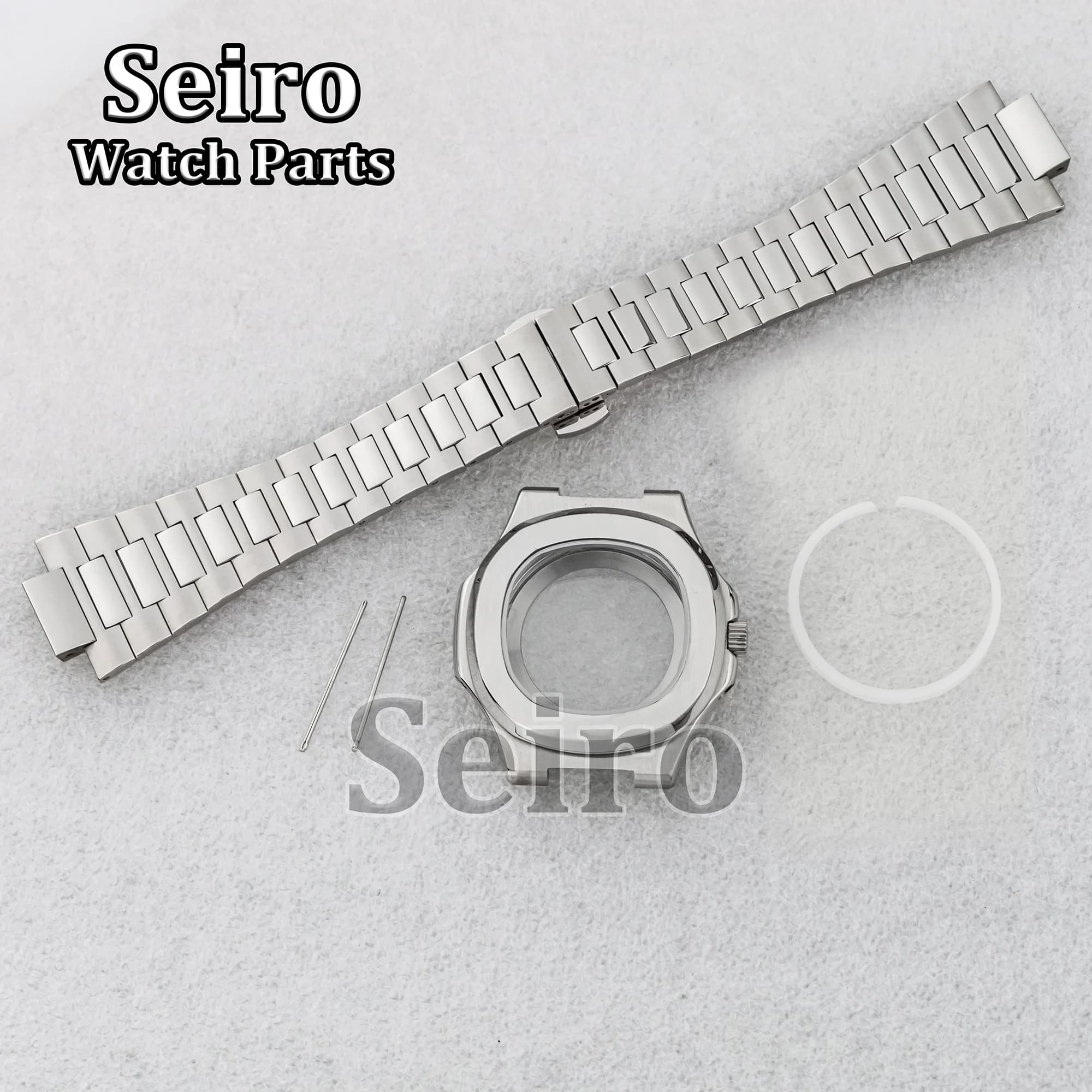Men's watch case NH35 41 mm stainless steel strap sapphire crystal butterfly buckle for movement Nautilus NH35 NH36 NH38 dial 30,5 mm