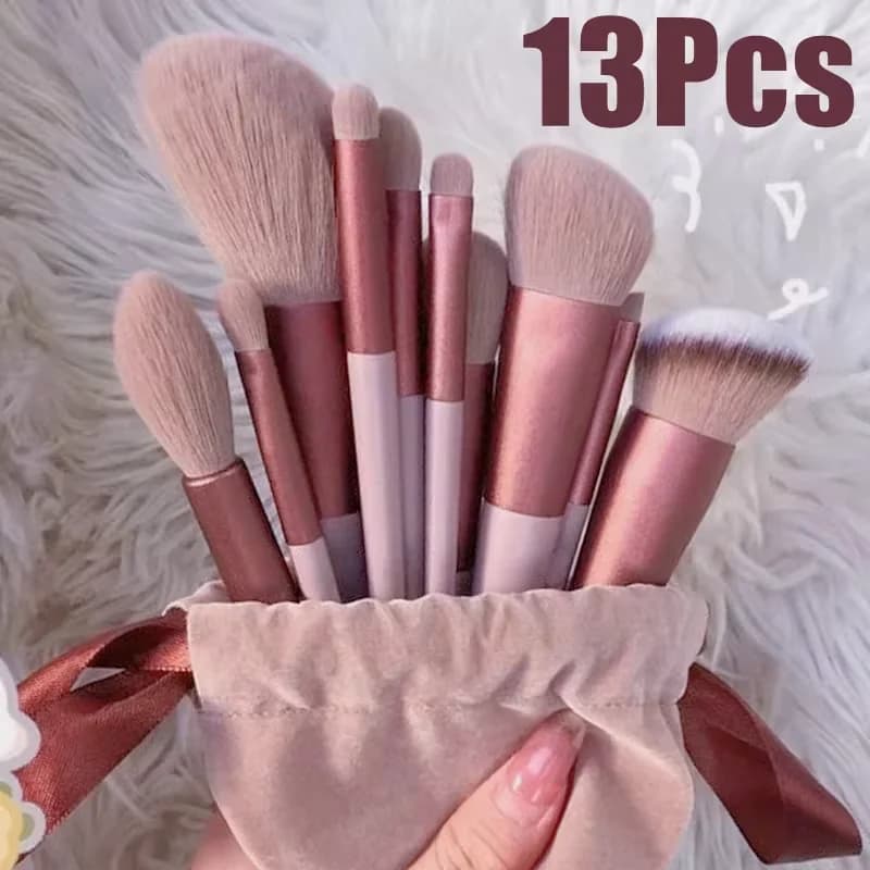 Wholesale 13 Pieces Makeup Brushes Set Shade Background Women Brush Cosmetic Shade Fad Beauty Soft Makeup Tool Bag