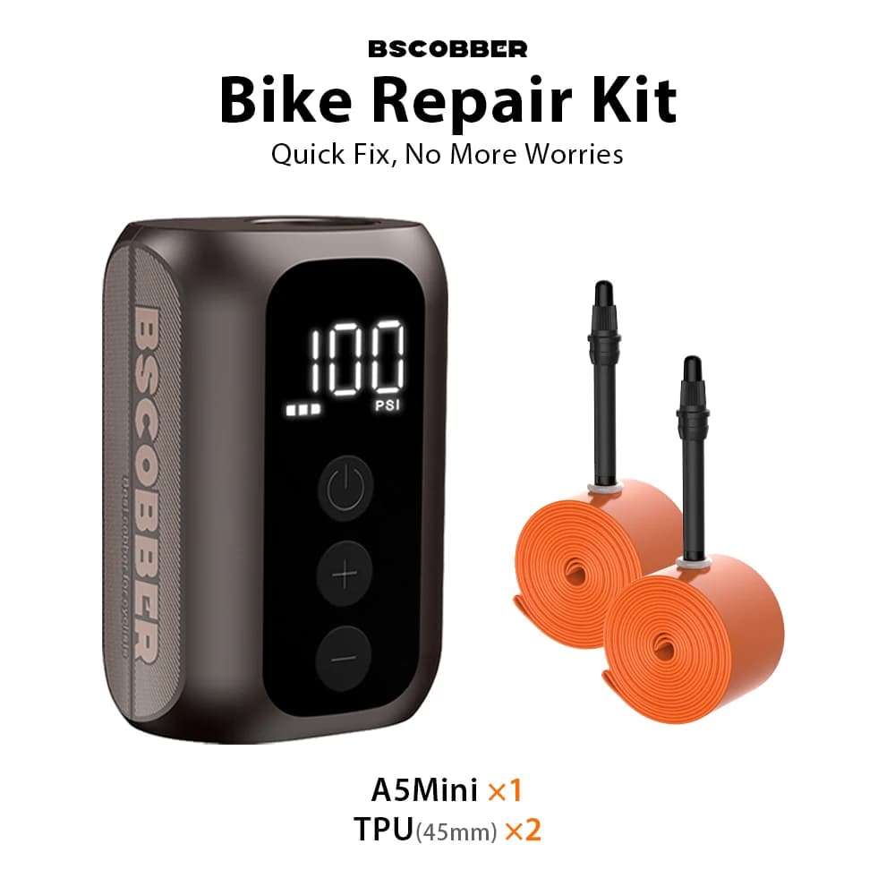 BSCOBBER gonfiatore per pneumatici portatile ricaricabile senza fili A5mini pompa d'aria per bicicletta 700c tpu tubo per bicicletta accessori bici
