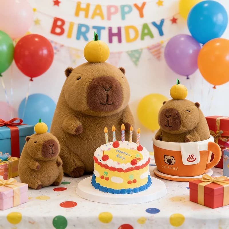 Peluche Gigante di Capibara Kawaii, Giocattolo di Peluche a Forma di Cartone Animato, Decorazione per la Casa, Regalo di Compleanno per Adolescenti