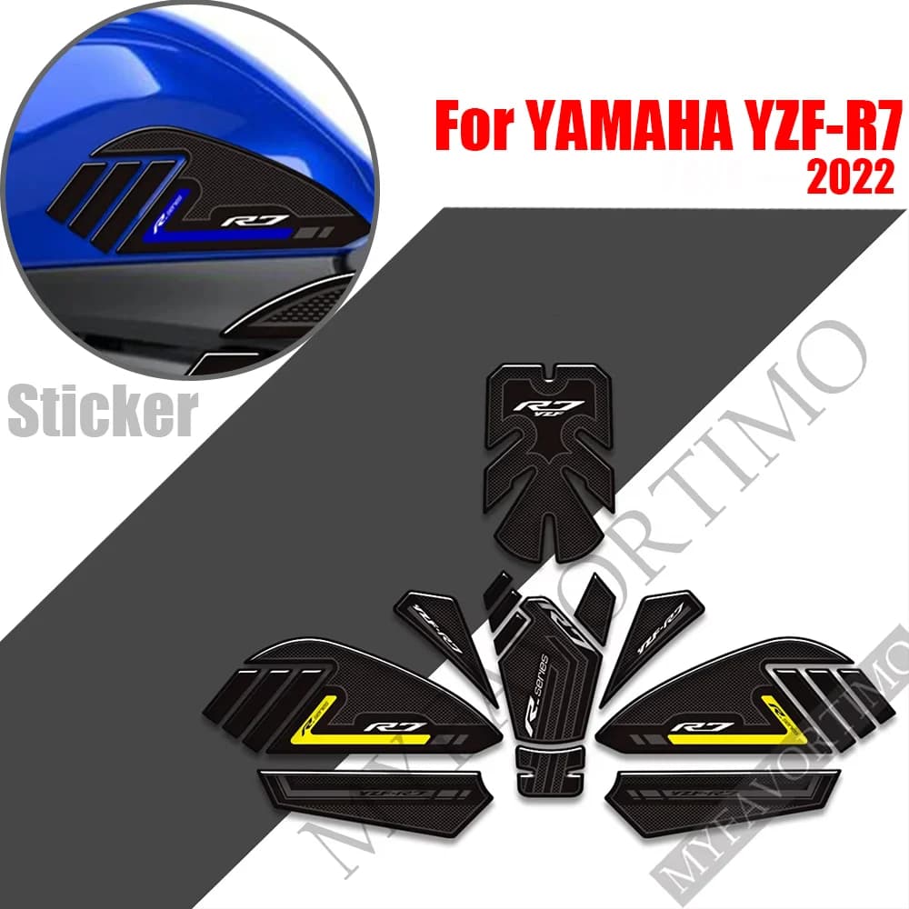 For YAMAHA YZF-R7 Motorcycle Fuel Tank Pad Sticker Moto Epoxy resin Decals Accessories YZFR7 HP 2022