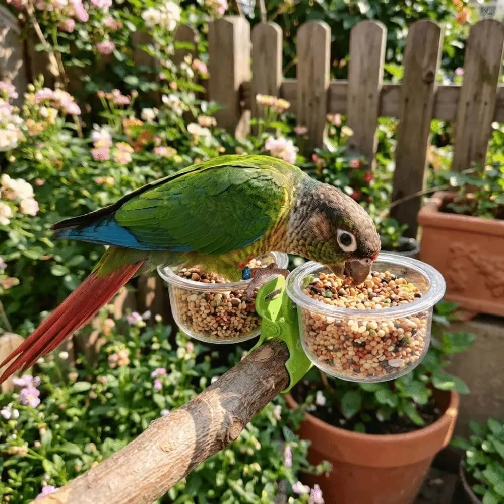 Accessori per Animali Domestici: Mangiatoia Trasparente per Uccelli con Clip, Ciotola Resistente all'Usura, Contenitore Antiscivolo per Alimenti, Ciotola per Pappagalli