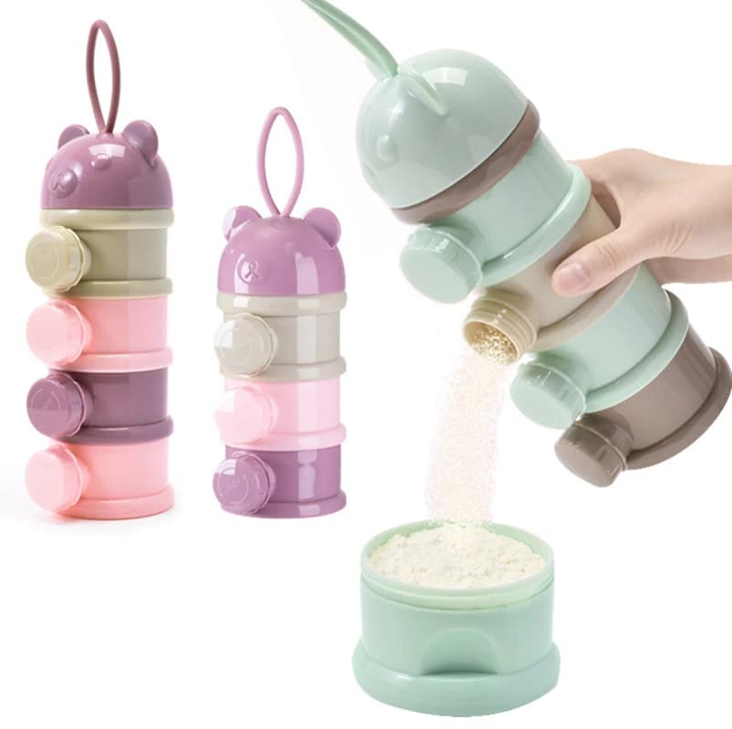 Storage Three/four-tier Portable Food Container Powder Milk Cardboard Dispenser Suitable for 1 to 6 years Ol