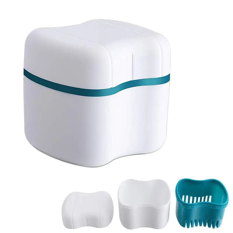 Bagno Protesi Tazza Paradenti Contenitore per la pulizia Scatole per protesi Contenitore per protesi da bagno Scatola per protesi per viaggio Fermo