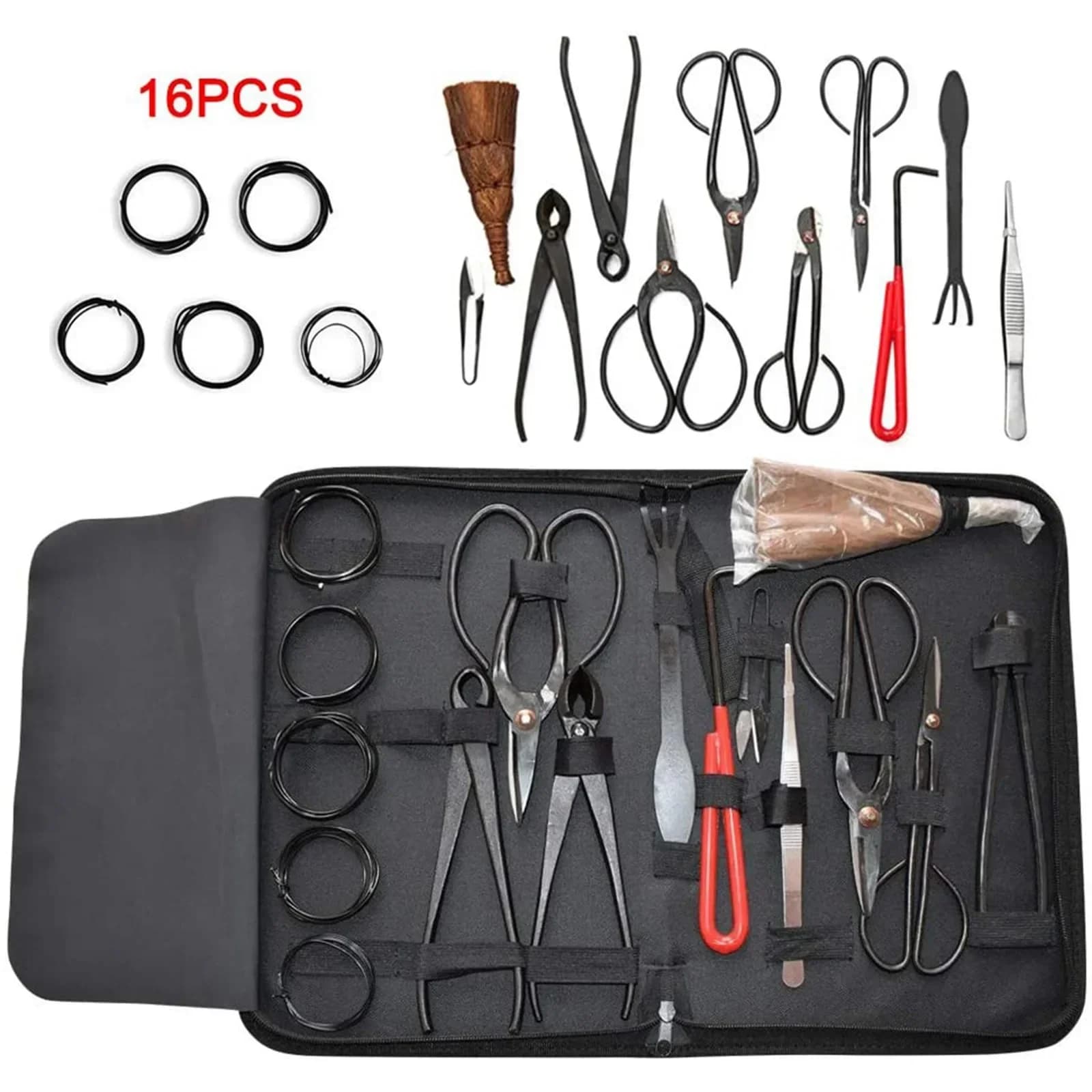 Best Seller First16pcs Tool set for bonsai Cutting scissors Potting shears for garden Sawing tool for bonsai styling Cutting of potted branches Home