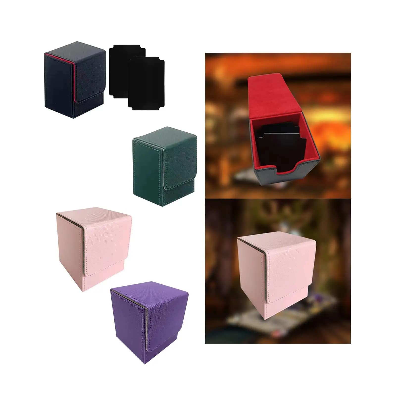 Espositore per Mazzi di Carte Collezionabili con Chiusura Magnetica in Pelle PU Premium, Organizzatore per Carte da Gioco con Divisori