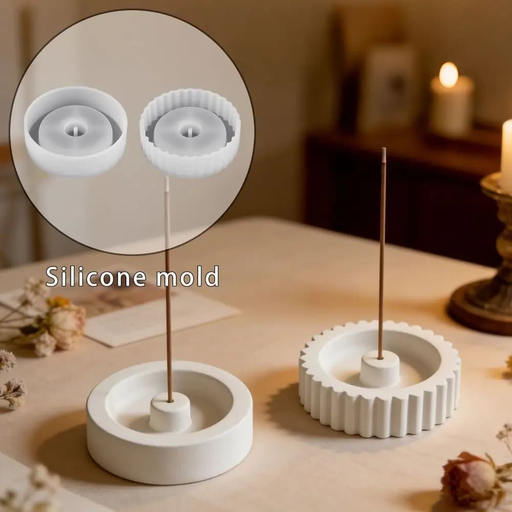 2 Pezzi Stampo Creativo per Porta Incenso, Stampo in Silicone 3D Morbido Fai da Te, Facile da Sformare, Riutilizzabile, per Creazioni Artigianali