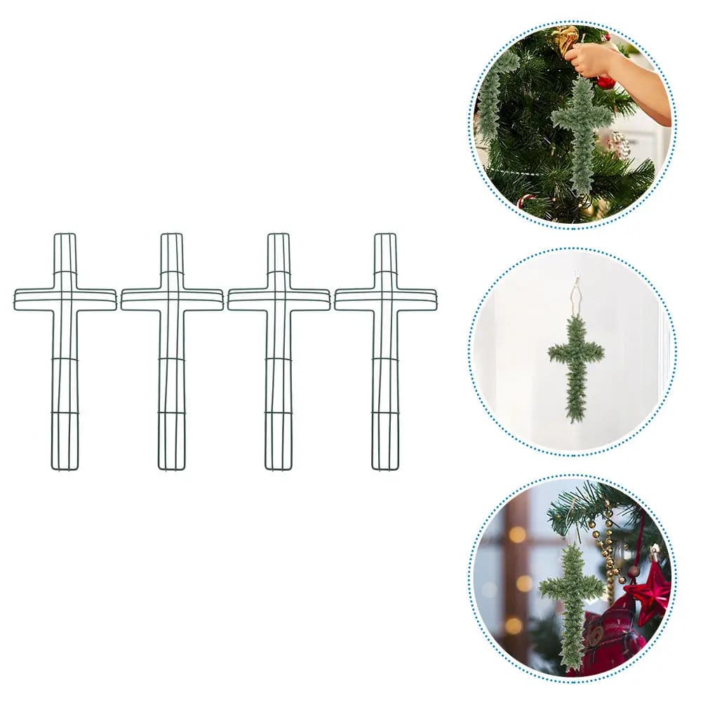4Pcs Shaped Wreath Frame Metal Floral Ring DIY Wreath Making Tool for Holiday Party Home Garden Porch Decoration