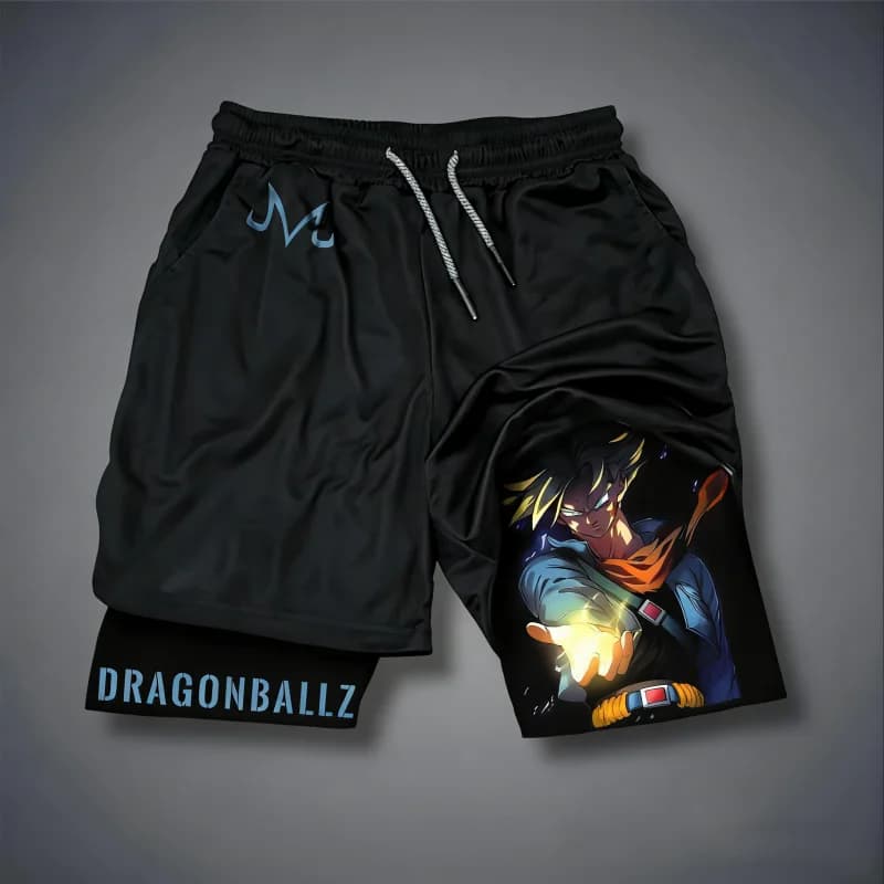 Pantaloncini Estivi 2026 con Stampa Dragon Ball, Doppio Strato, Asciugatura Rapida, per Fitness e Corsa, Comodi in Cotone, Moda Casual