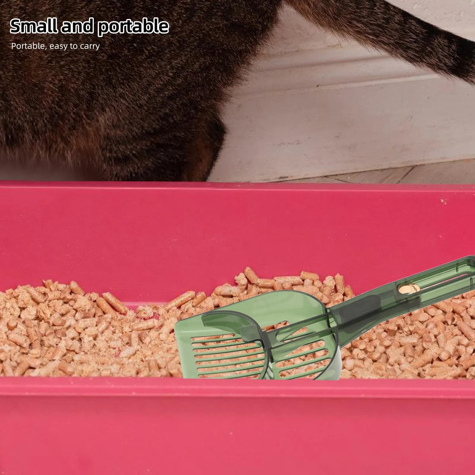 Paletta per lettiera per gatti in plastica ABS con manico ergonomico antiscivolo e design a bocca larga per una pulizia efficiente della lettiera degli animali domestici