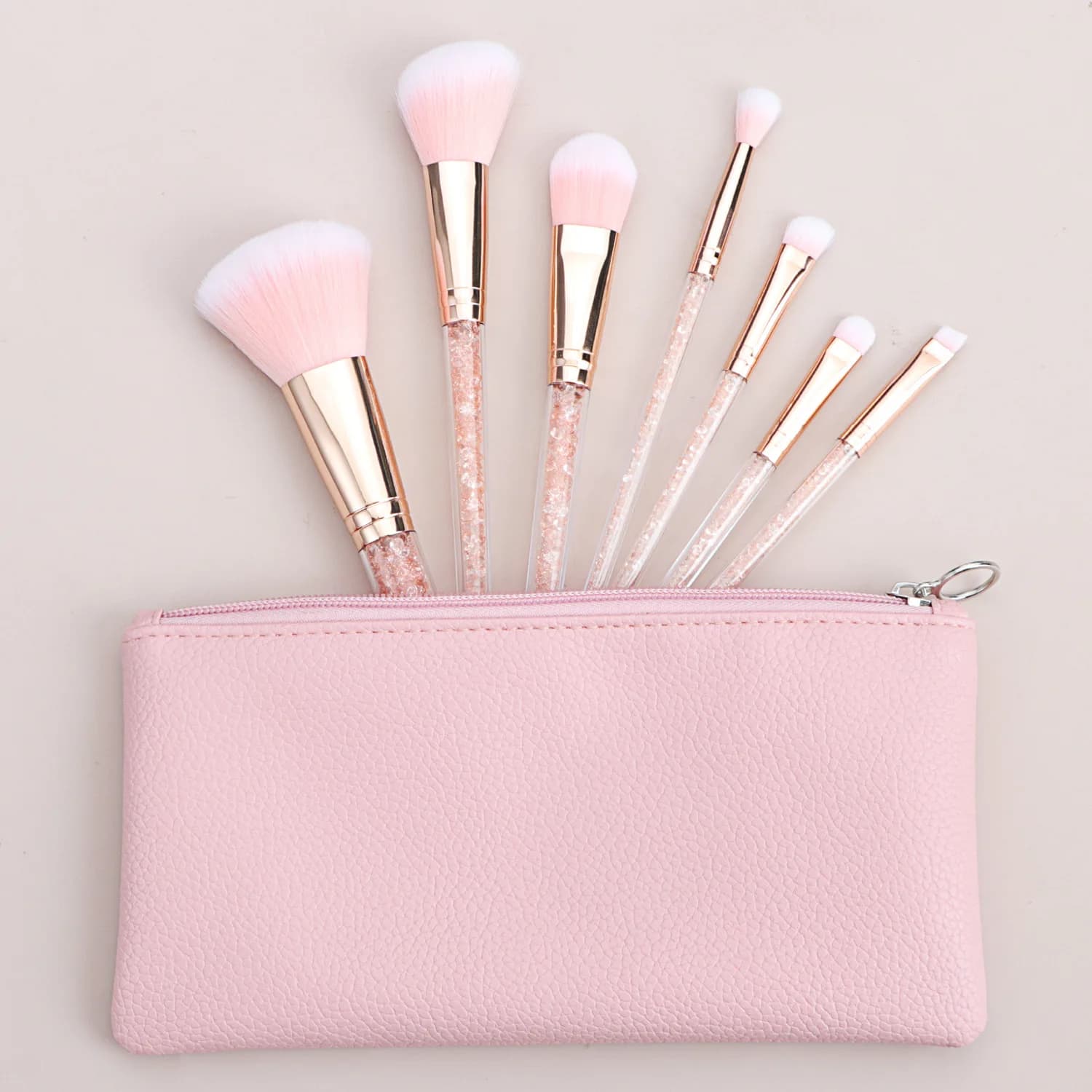 Set of Shadow 7 Pink Particle Ultra Soft Hair Makeup Brushes for professional and personal use