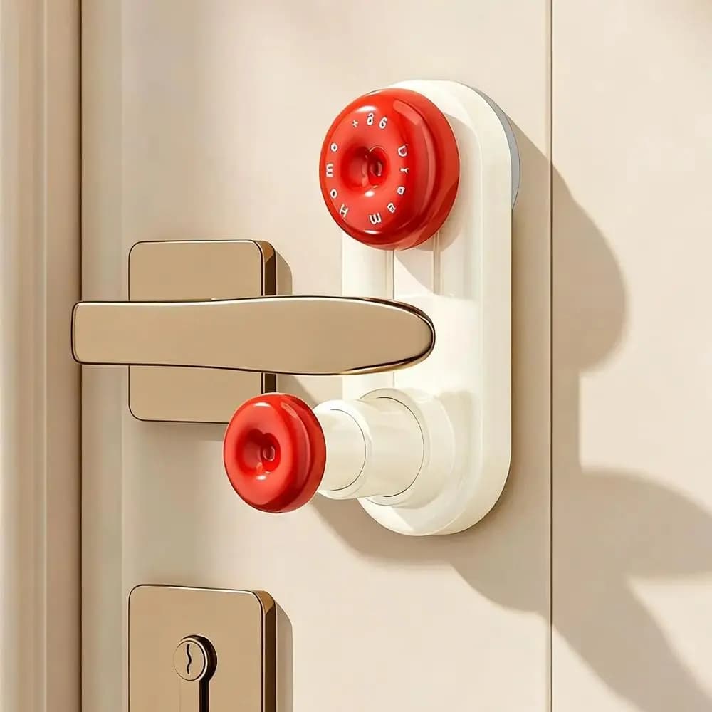 Maniglia per porta a ventosa Serratura fissa Antifurto Installazione semplice Serratura per porta antiapertura per bambini Serratura di sicurezza per bambini regolabile a 3 marce