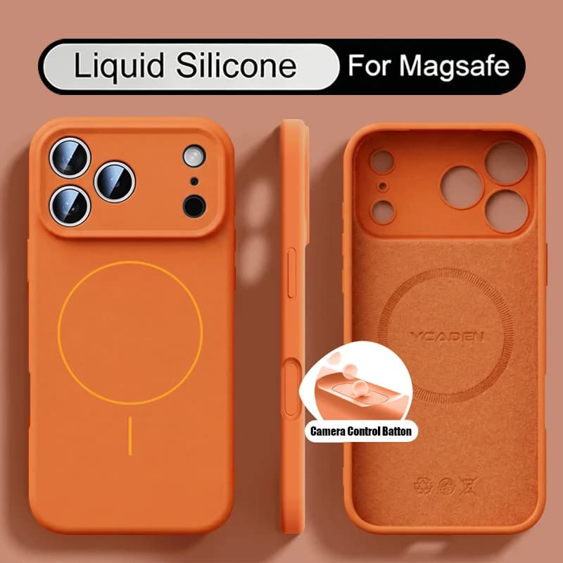 Custodia Magnetica in Silicone Liquido per MagSafe per iPhone 17 Pro Max 16 15 14 13 17E 16E, Cover Morbida Antiurto con Magnete Integrato