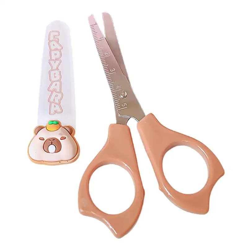Forbici per bambini Capibara Forbici di sicurezza a punta tonda Forniture per attività per bambini Manico antiscivolo Studenti Cancelleria Scuola primaria