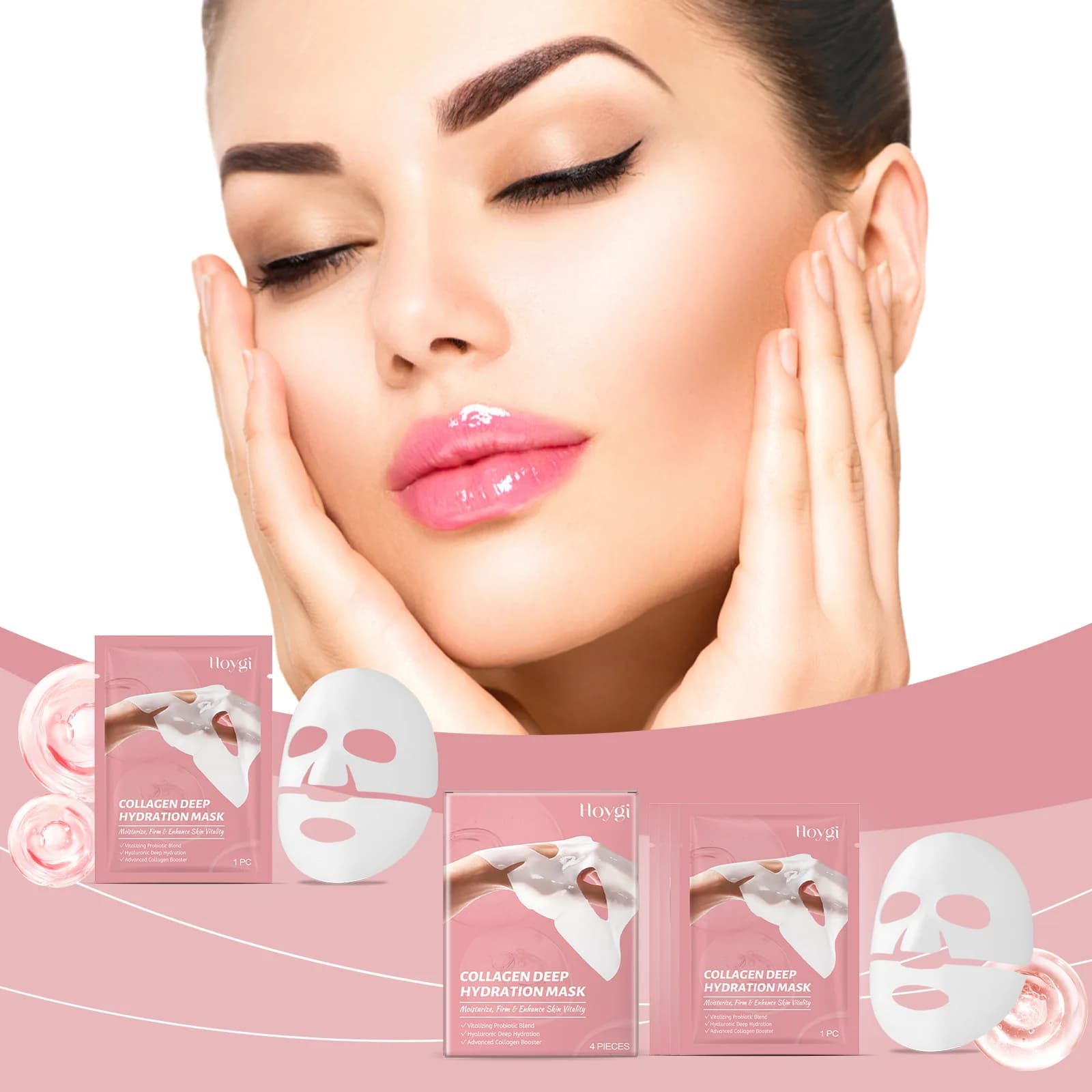 Face mask for collagen Hydrating Shrinking Pore Shrimp Dissolvency Slim lines Hydrating Refreshing Mask in Hyaluronic Acid Sheet Care of Korean skin