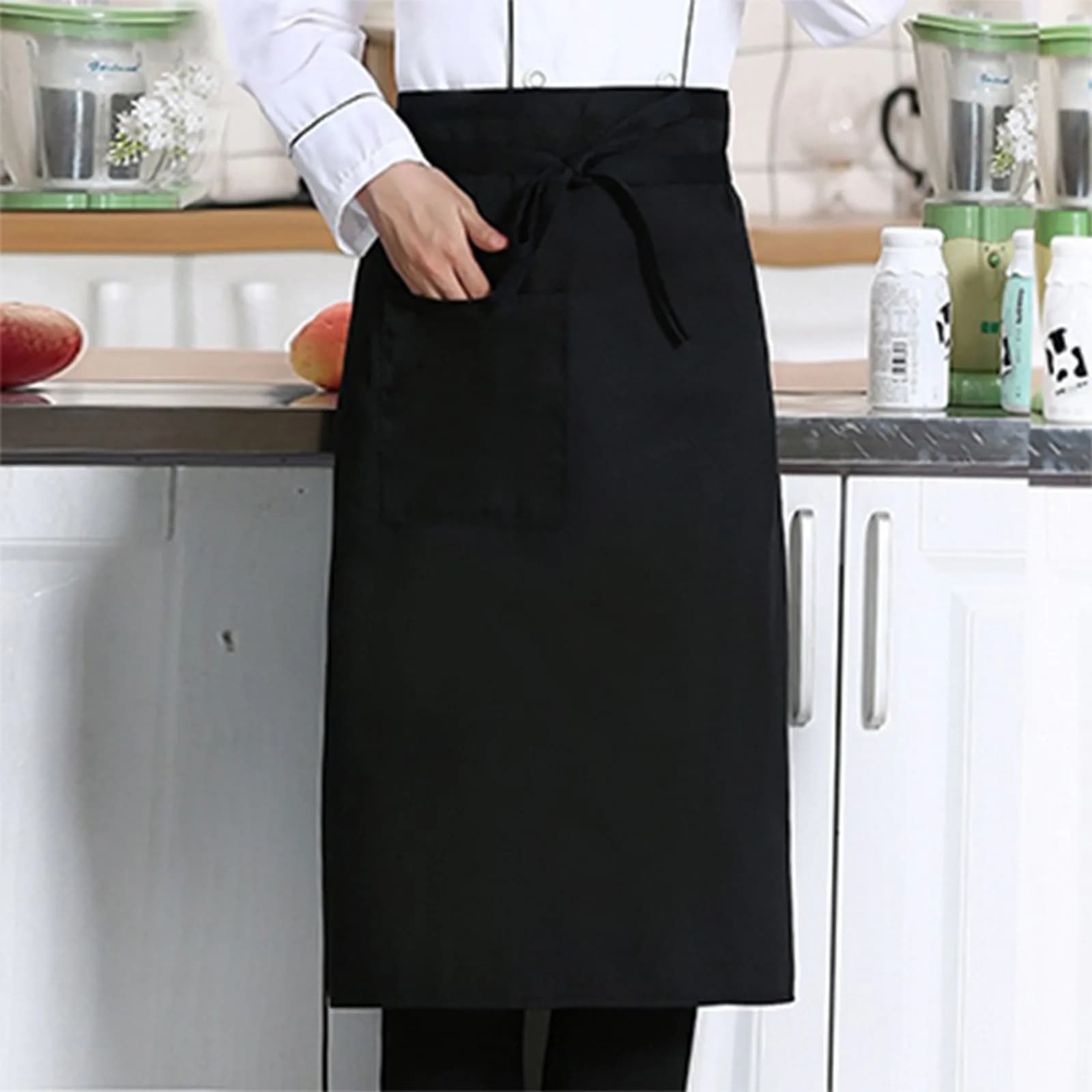 Grembiule da cucina Mezzo lunghezza unisex Ristorante Gilet da pranzo Chef Abbigliamento da lavoro Accessori per la pulizia della casa Grembiule da lavoro