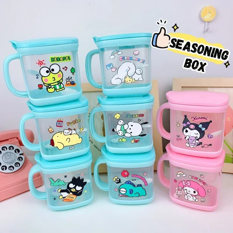 Set di barattoli per spezie Kuromi con cucchiai, nuovi contenitori per l'organizzazione della cucina per sale, pepe, zucchero, decorazioni per la casa in stile gotico.
