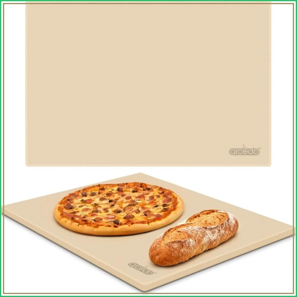 20x13.5 Inch Pizza Stone for Grill, Rectangular Baking Stone for Bread, Thermal Shock Resistant BBQ Pizza Pan with PE Scraper