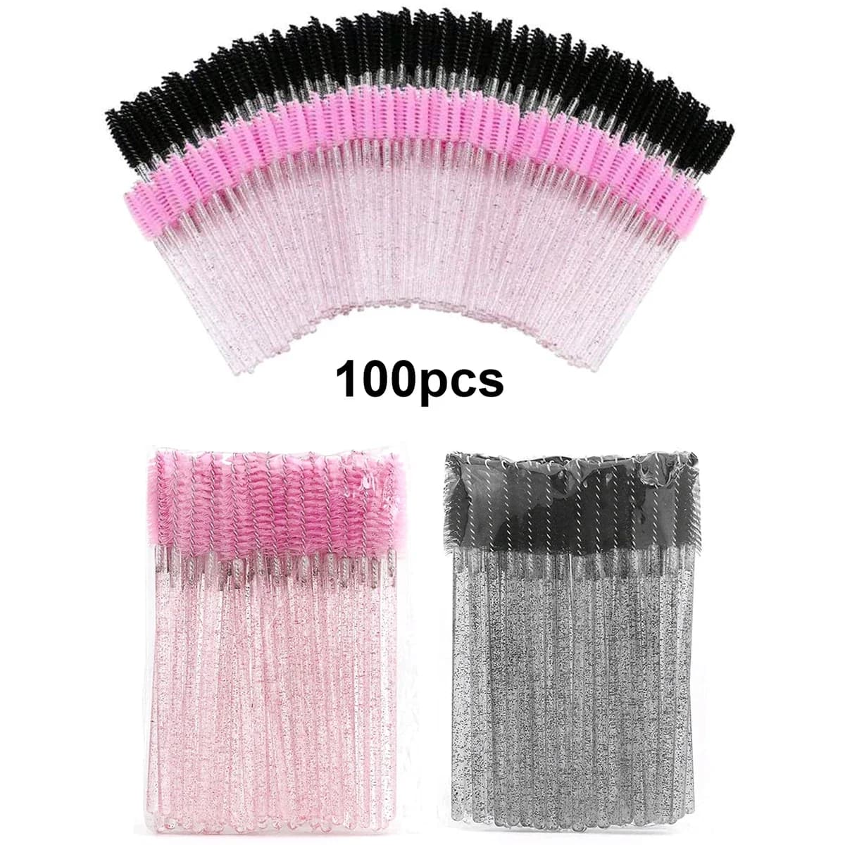 100pcs Brushes For Eyelash Extension Disposable Eyelash Makeup Spoolies Micro Lash Mascara Wands Combs Wholesale