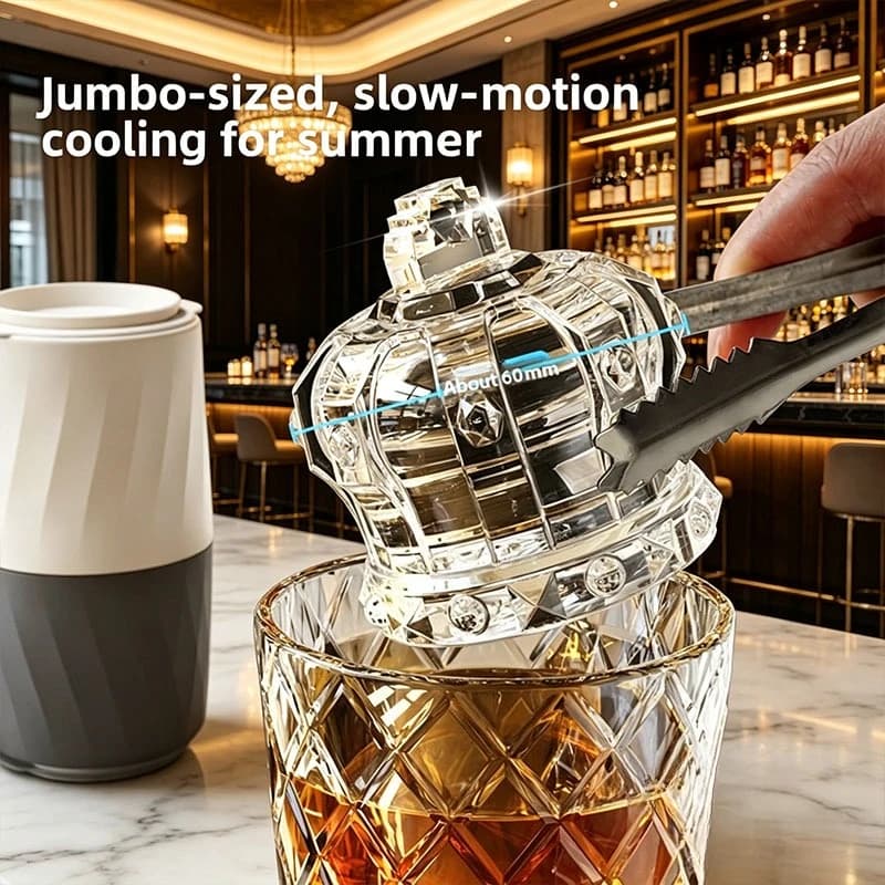 Stampo in Silicone per Grandi Sfere di Ghiaccio, Vassoio per Cubetti di Ghiaccio a Lenta Fusione per Whisky e Cocktail
