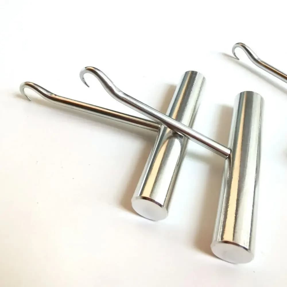 Tiracorde in Acciaio Inox per Racchette, Macchina per Incordatura, Gancio a T per Badminton e Tennis, Ausilio per Allenamento