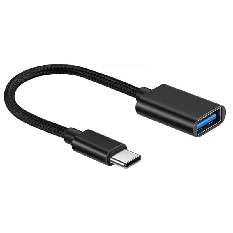 Cavo adattatore USB Type-C a USB 2.0 con connettore OTG - Nero, lunghezza 16 cm, per smartphone e laptop
