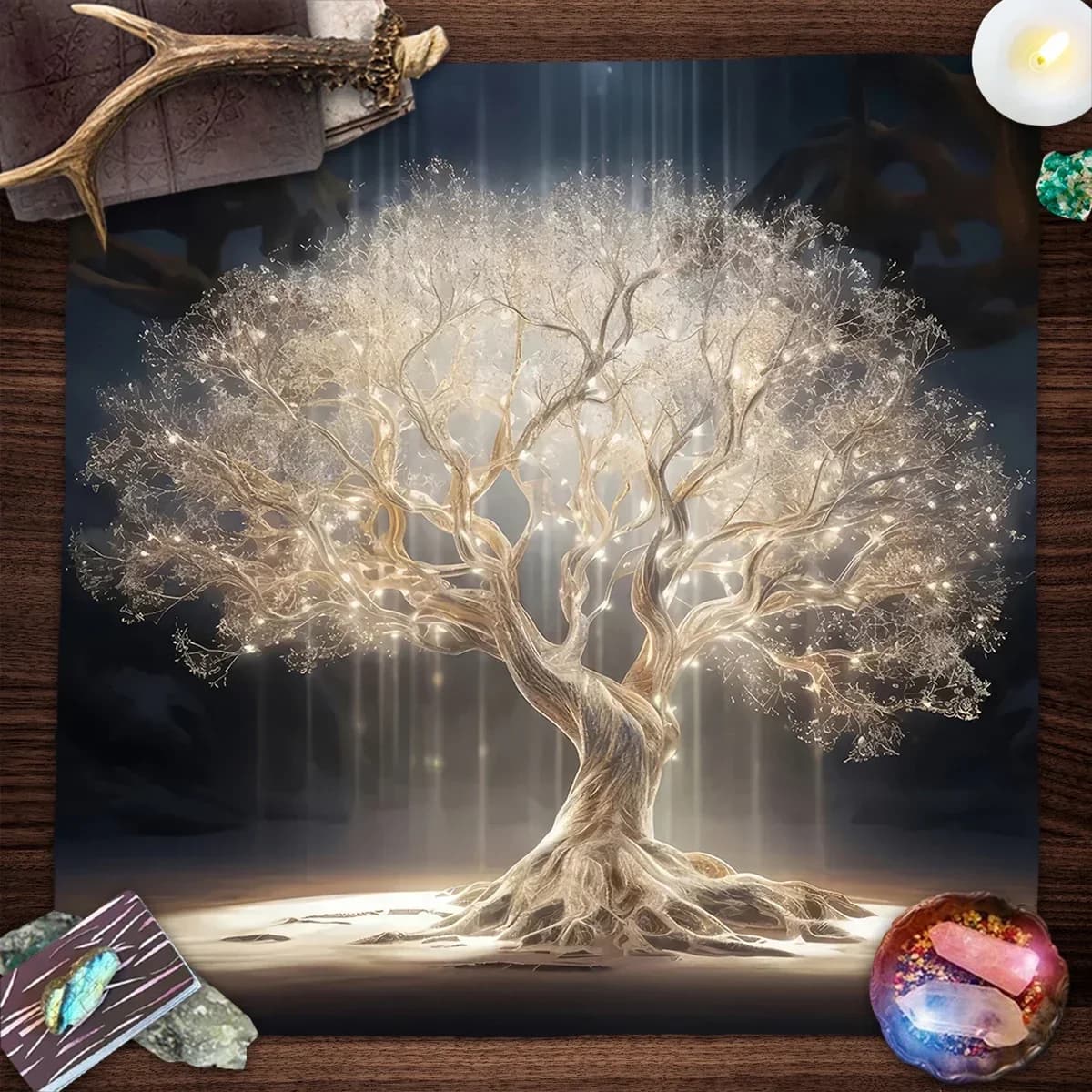 Albero della vita carte dei tarocchi tovaglia altare panno tarocchi carte copritavolo carte da gioco da tavolo Pad Decor Room Decor arazzo