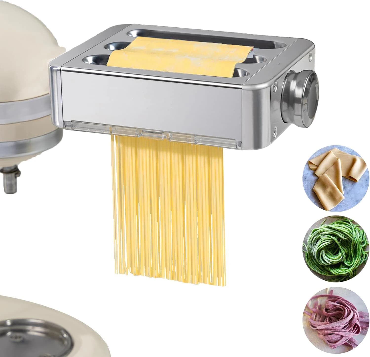 Accessori per macchine per noodle 3 in 1 in puro acciaio inossidabile, compatibili con il robot da cucina KitchenAid, materiale per uso alimentare, rimovibile