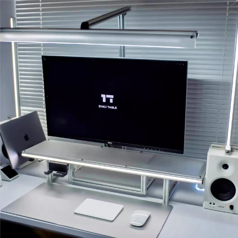Supporto per monitor modulare Riser Scaffale da tavolo in acrilico e lega di alluminio Supporto per schermo ergonomico per computer Organizzatore da scrivania moderno per ufficio