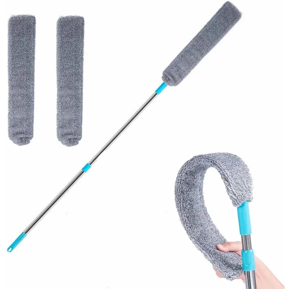 Retractable Gap Cleaner Under Appliance Microfiber Duster Dust Brush with Extension Pole (36 to 49 inches) Cleaning Duster for H