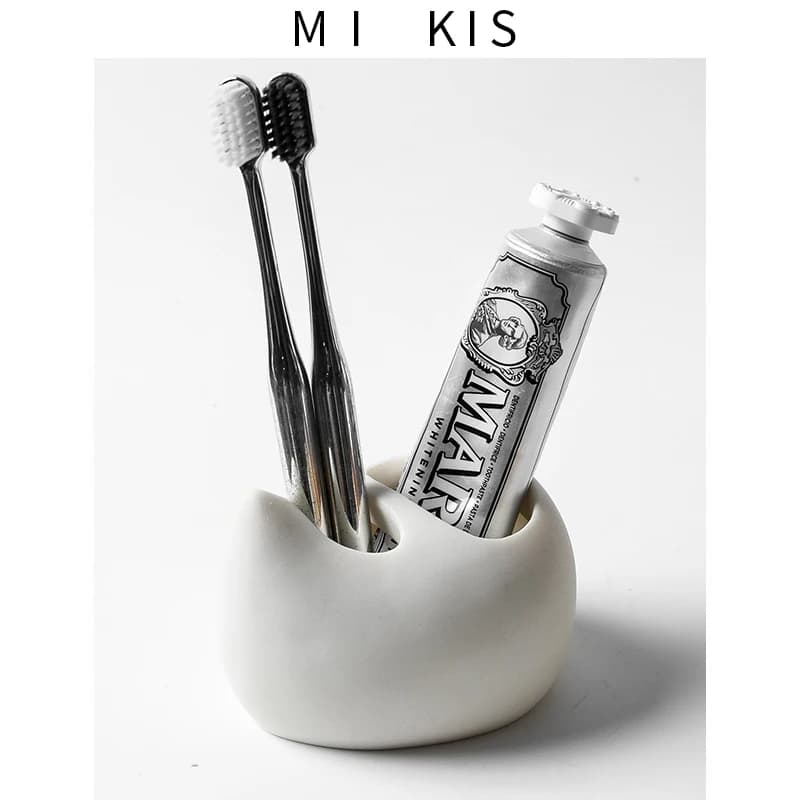 Bathroom Cave Stone Pattern Toothbrush Holder Desktop Makeup Brush Comb Storage Sample Room Decoration Luxury Sandstone Material