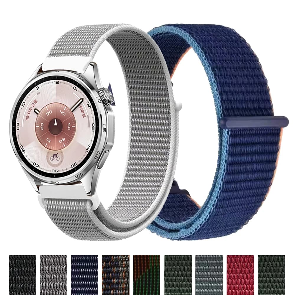 Cinturino ad anello in nylon 20/2mm per HUAWEI WATCH GT 6 5/GT 6 5 4 3 2/Buds Fascia in velcro per Amazfit GTR 4 3 2/GTS 4/Bip 6 Bracciale intrecciato