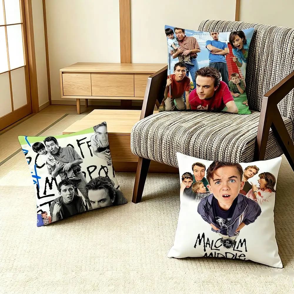 FUUNY Drama M-Malcolm in the M-Middle Pillow Case Pattern Printed Pillowcase For Living Room Sofa Cushion Cover