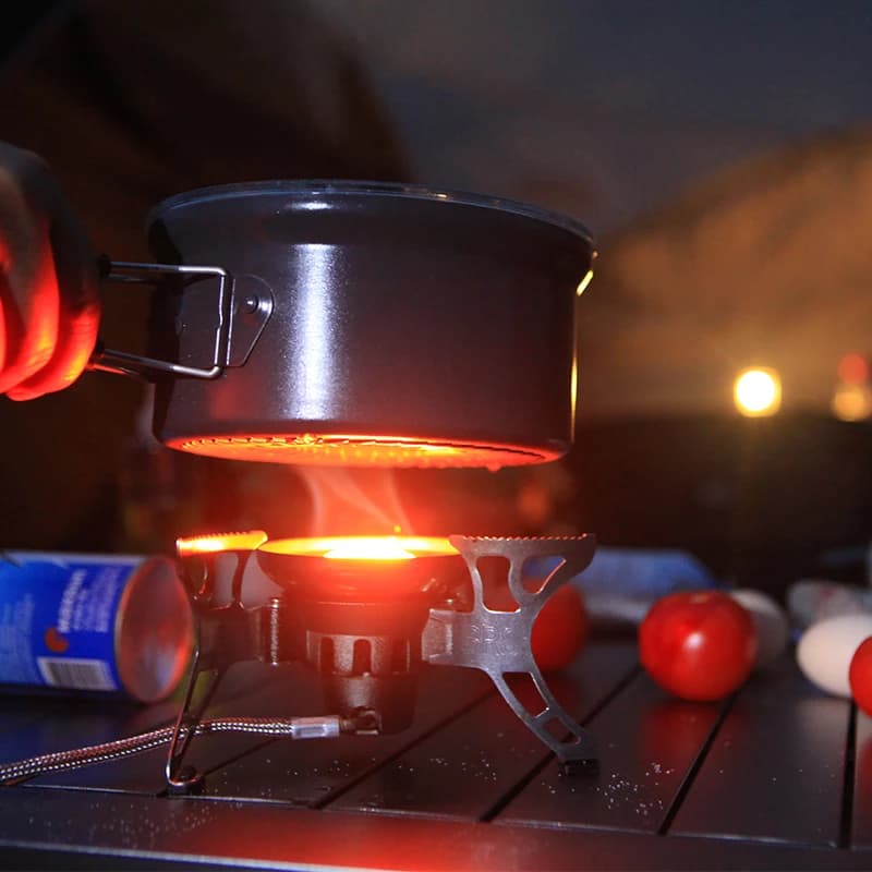 BRS-15 Multi-function Windproof Stove Foldable Hiking Camping Stove Electronic Ignition Outdoor Cooking Burner for Fishing BBQ