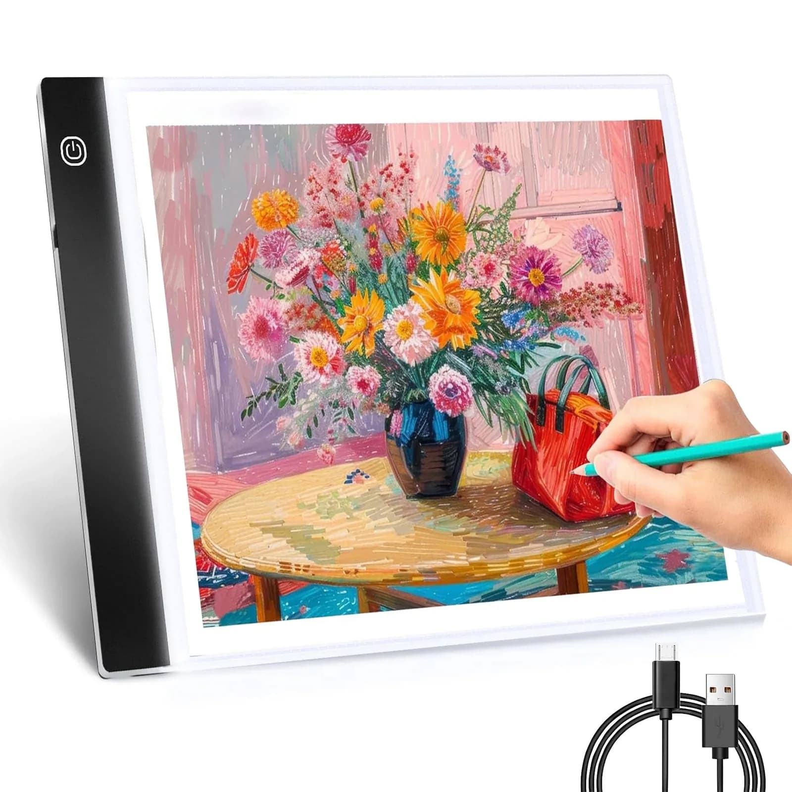 Tavoletta LED Dimmerabile a 3 Livelli A4 A5 per Disegno e Copia, Giocattolo Educativo per Bambini, Regalo Creativo per Bambini